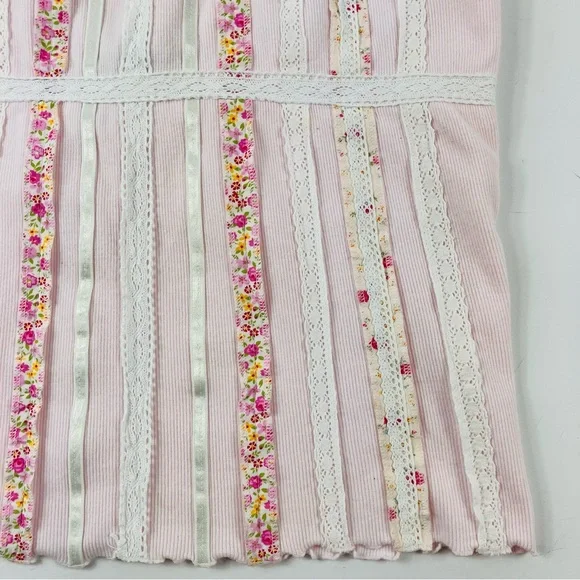 Vintage Moda International Victoria’s Secret Pink Floral Shabby Chic Cami - Picture 6 of 10